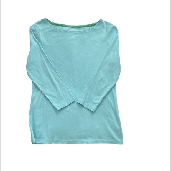 Talbots Light Blue Cotton Tee size Medium Petite (MP) - Picture 5 of 7